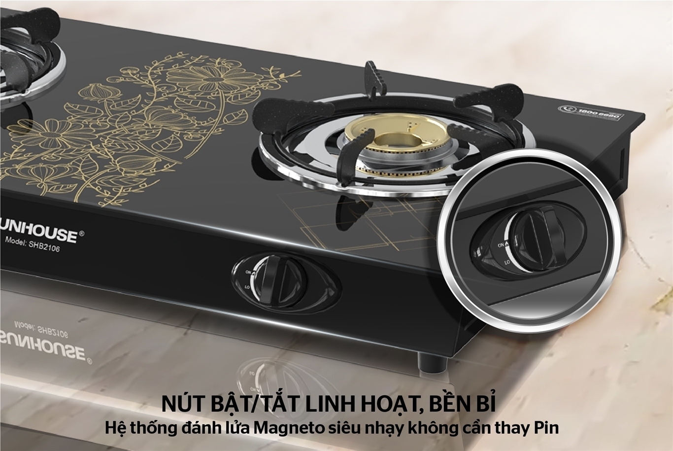 bếp gas dương kính sunhouse shb2106
