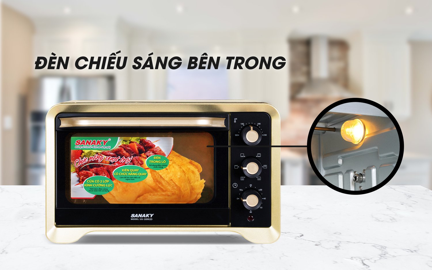 lò nướng sanaky 30 lít ln.vh309s2d