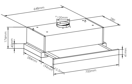 máy hút mùi âm tủ latino lt-at700 touch