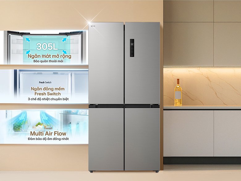 tủ lạnh lg inverter 474 lít multi door lfb47svm
