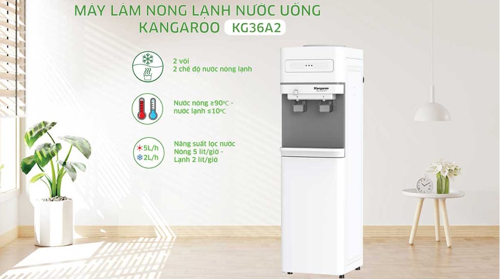cây nước nóng lạnh kangaroo kg36a2 585w