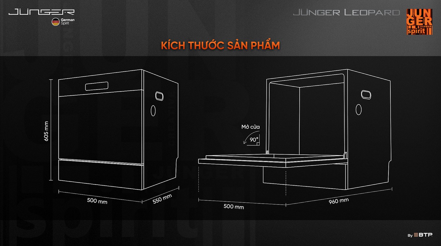 máy rửa bát junger jg leopard dwj-133-ms