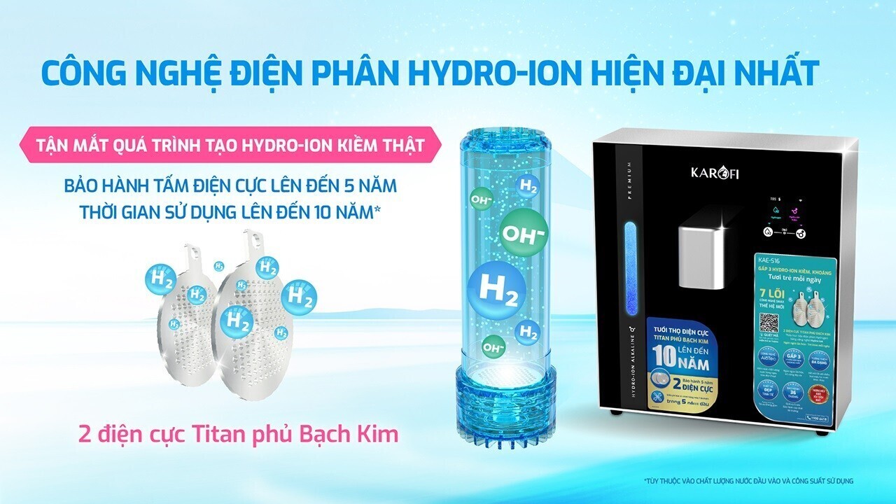 máy chuyển đổi hydro-ion kiềm karofi kae-s16