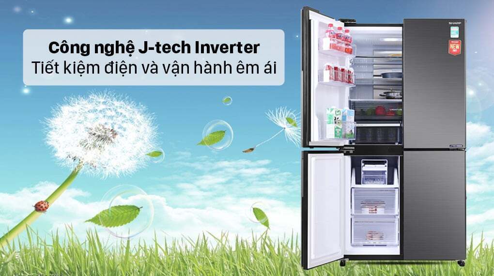 tủ lạnh sharp inverter 572 lít sj-fxp650vg-sl