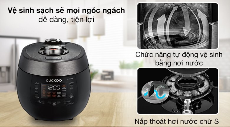 nồi cơm điện tử áp suất cuckoo 1.8 lít crp-rt1008f/bktsvncv