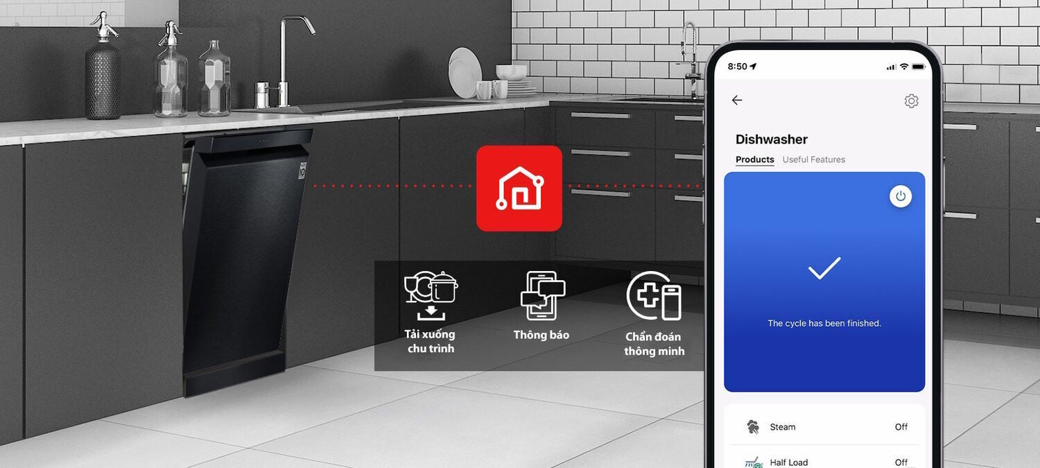 máy rửa chén độc lập lg ldn14bla5