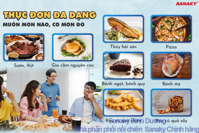 nồi chiên nướng không dầu sanaky vh-2088s2d