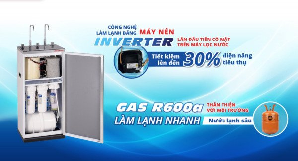 máy lọc nước nóng lạnh inverter sanaky vh-6210vd3 10 lõi