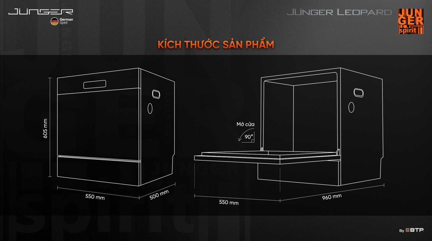 máy rửa bát junger leopard dwj-136-vg