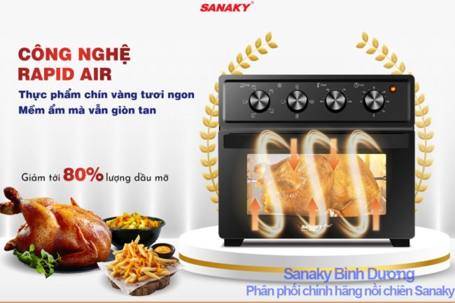 nồi chiên nướng không dầu sanaky vh-209s2d