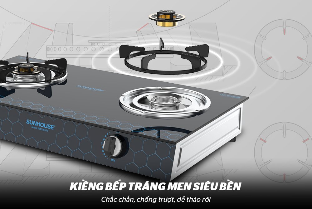 bếp gas dương kính sunhouse shb3065-sg
