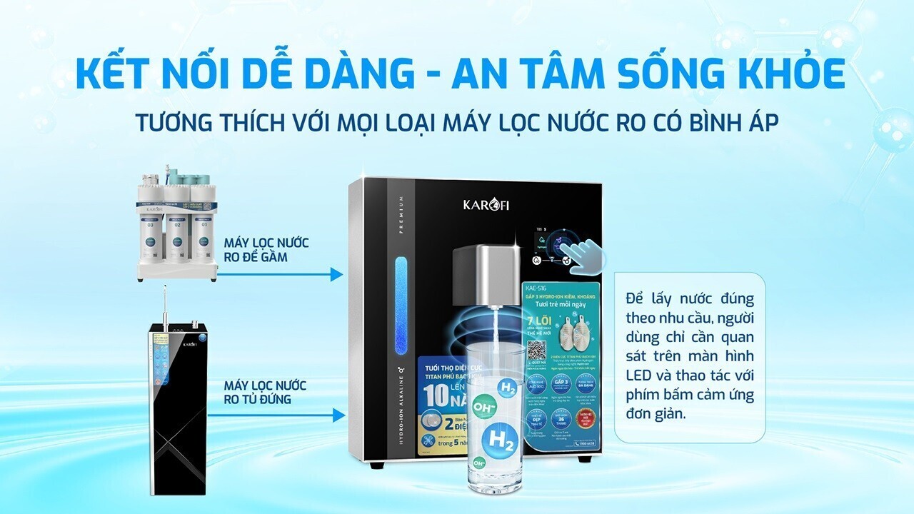 máy chuyển đổi hydro-ion kiềm karofi kae-s16
