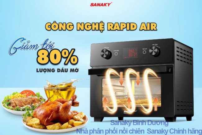nồi chiên nướng không dầu sanaky vh-2088s2d