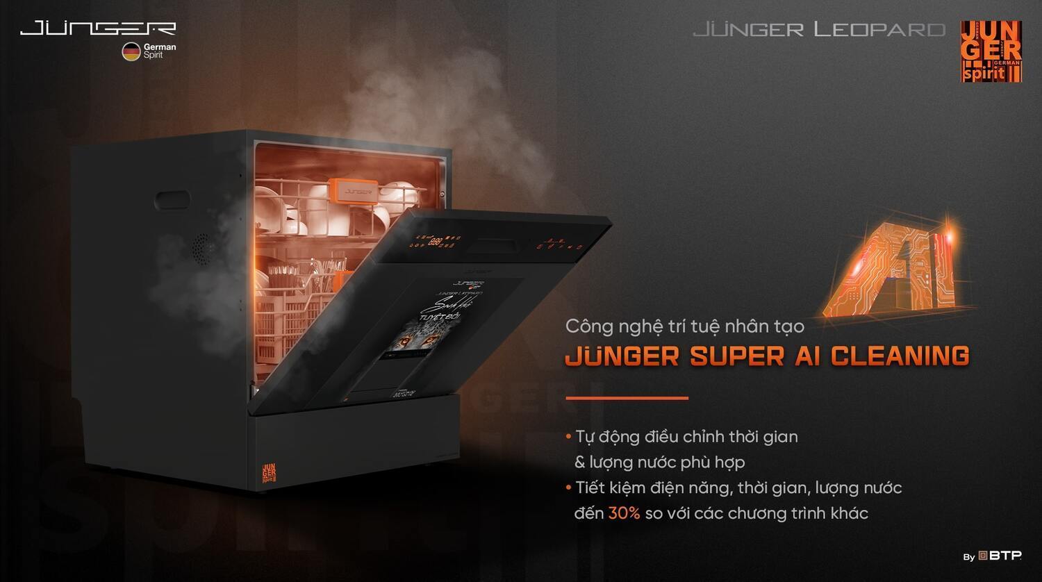 máy rửa bát junger leopard dwj-136-vg