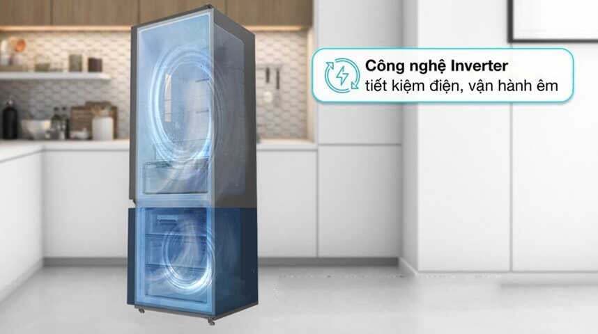 tủ lạnh sharp inverter 357 lít sj-bf330v-sl