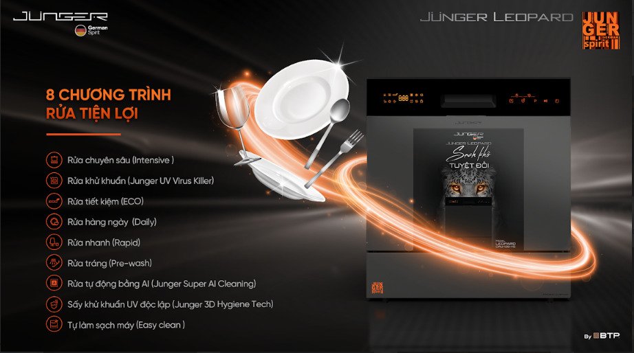 máy rửa bát junger leopard dwj-136-vg