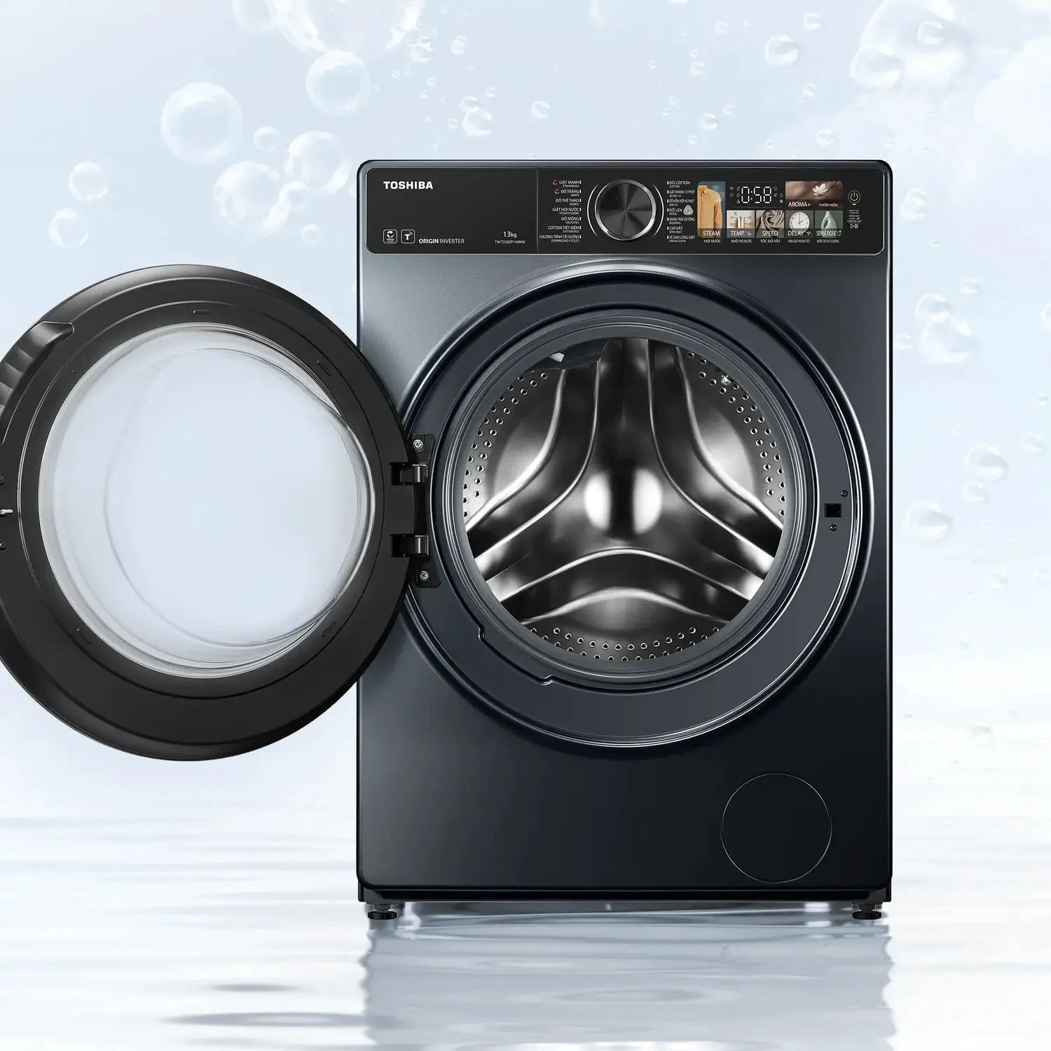 máy giặt sấy toshiba inverter giặt 13 kg - sấy 8 kg twd-t25bzp140mwv(mg)