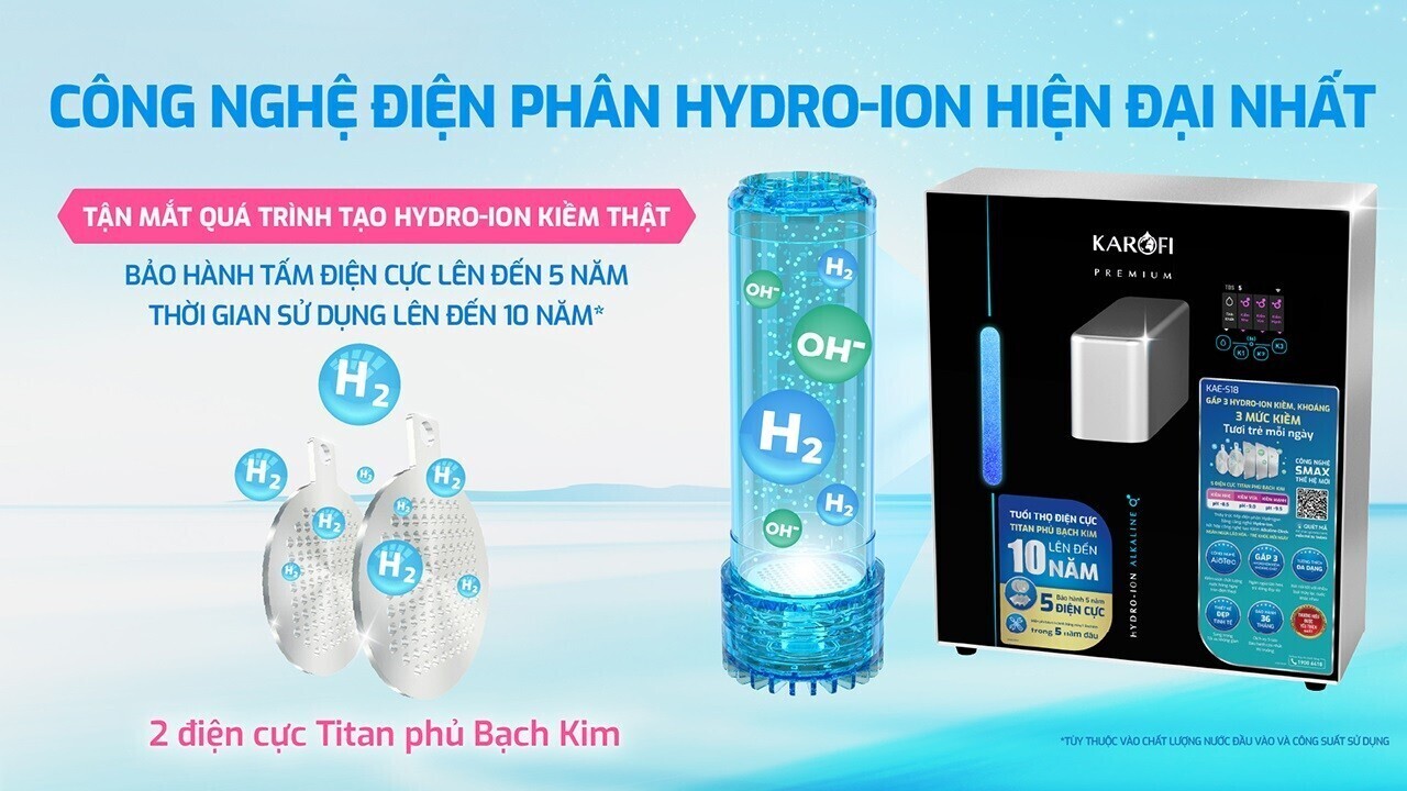 máy chuyển đổi hydro-ion kiềm karofi kae-s18
