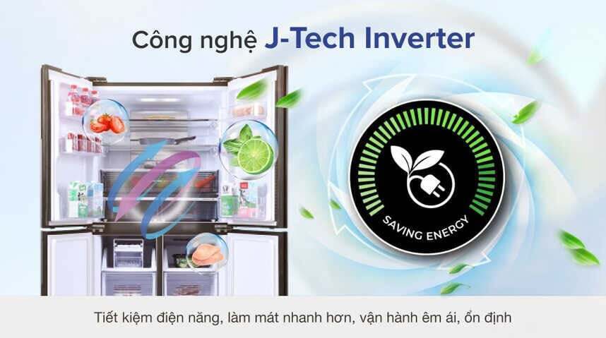 tủ lạnh sharp inverter 572 lít sj-fx650v-mk