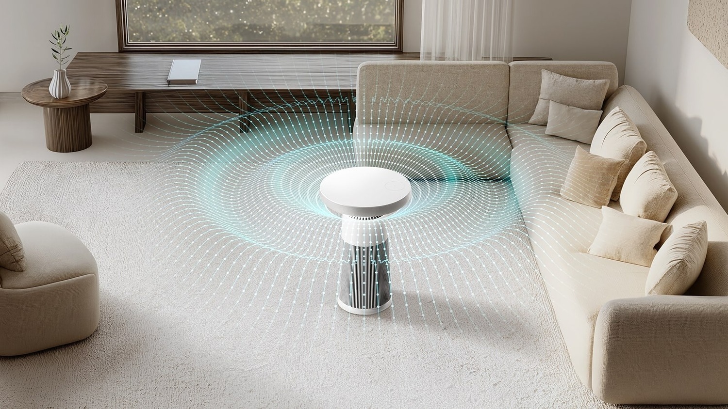 máy lọc không khí kết hợp loa lg puricare aero speaker as20gshu0 46w