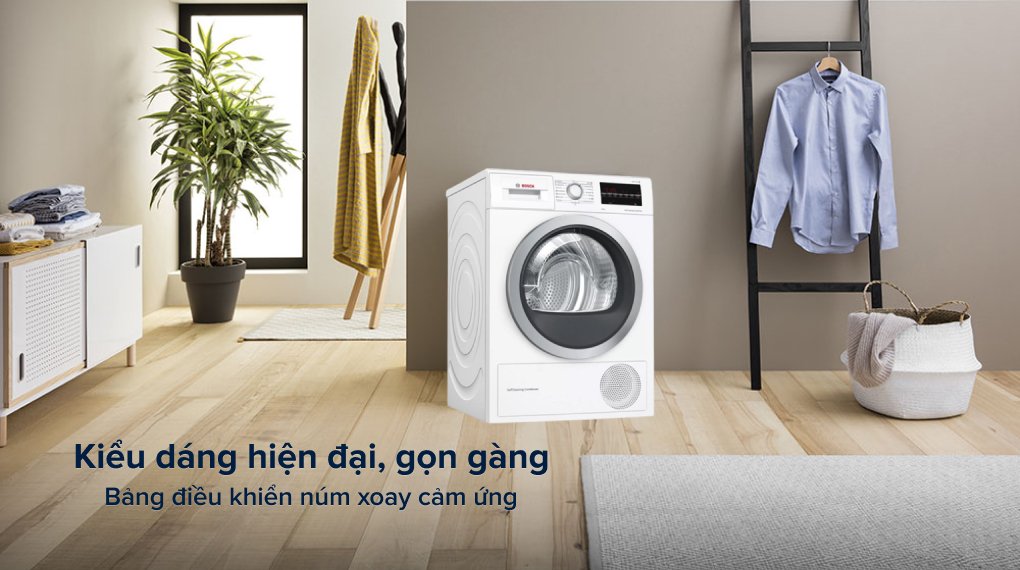 máy sấy bơm nhiệt bosch 9 kg wqg24200sg