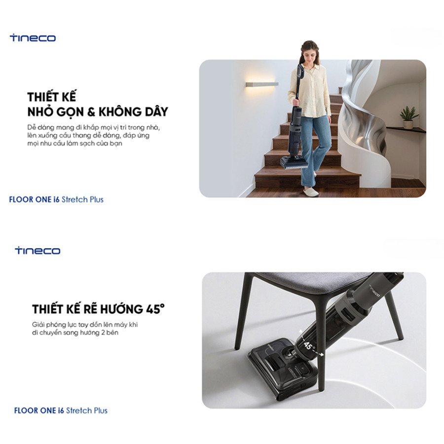 máy lau sàn hút bụi tineco floor one i6 stretch plus