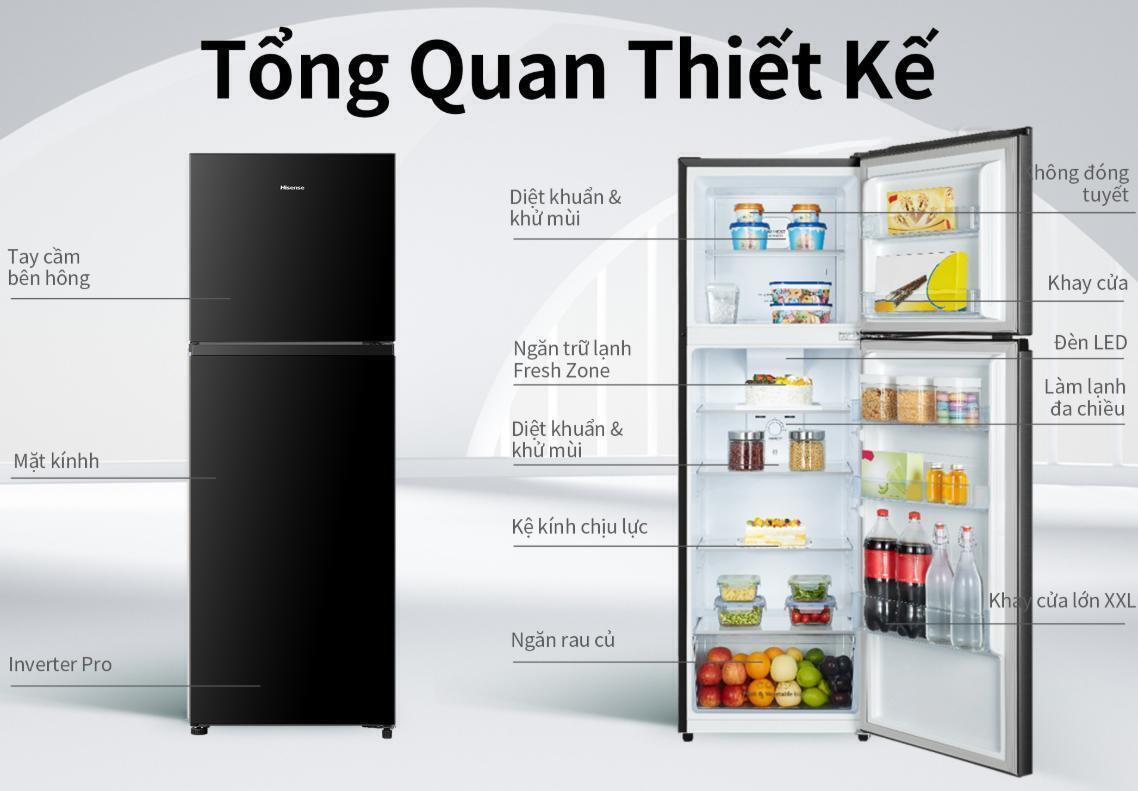 tủ lạnh hisense inverter 324 lít rt469n4ebu