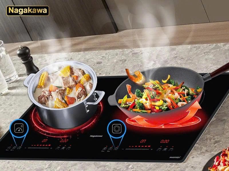 bếp đôi 1 điện từ 1 hồng ngoại nagakawa nii8996
