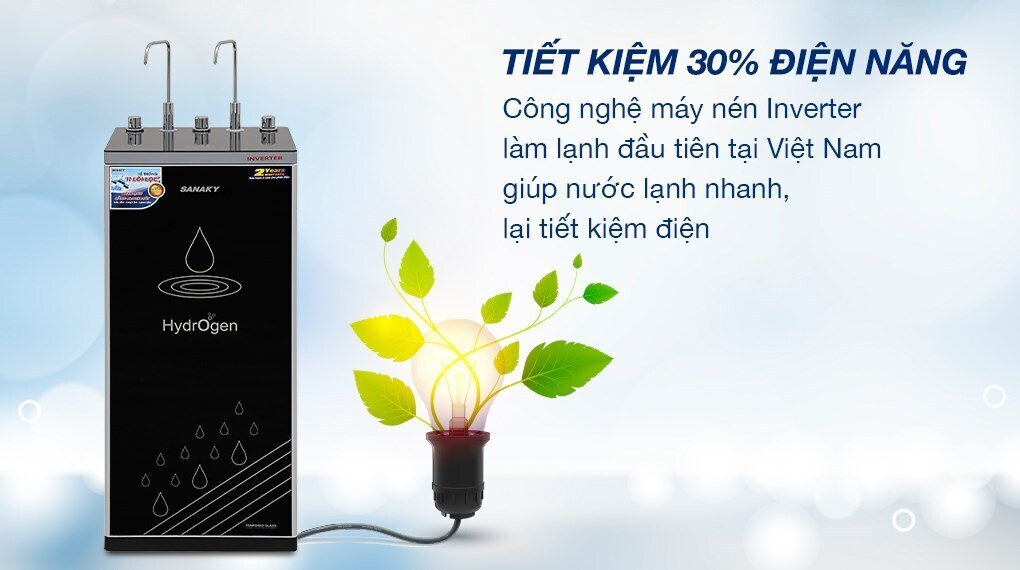 máy lọc nước ro nóng nguội lạnh sanaky inverter vh202hy3 11 lõi