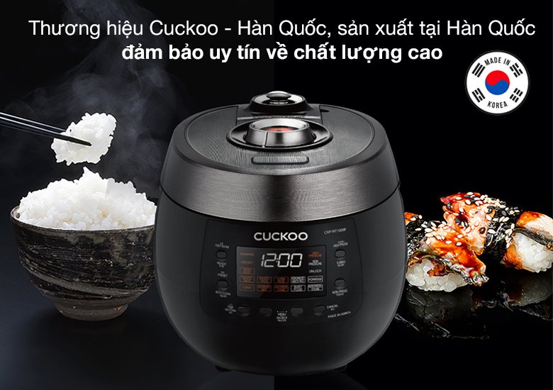 nồi cơm điện tử áp suất cuckoo 1.8 lít crp-rt1008f/bktsvncv