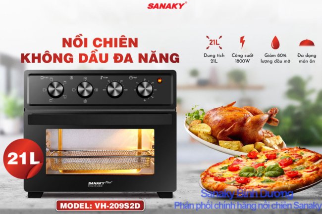 nồi chiên nướng không dầu sanaky vh-209s2d