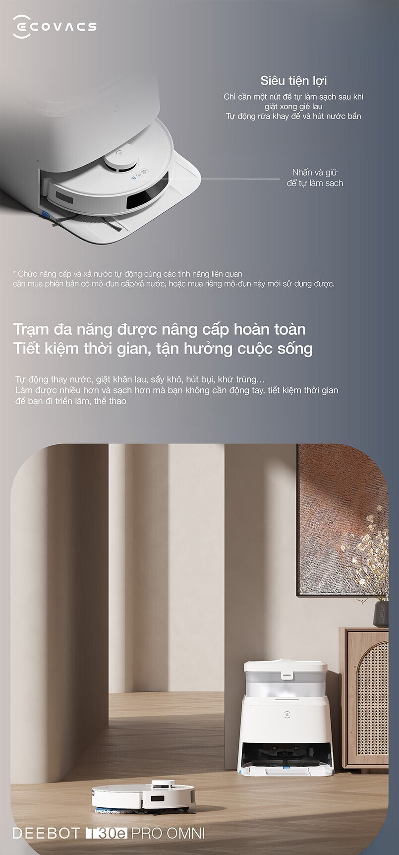 robot hút bụi lau nhà ecovacs deebot t30e pro omni