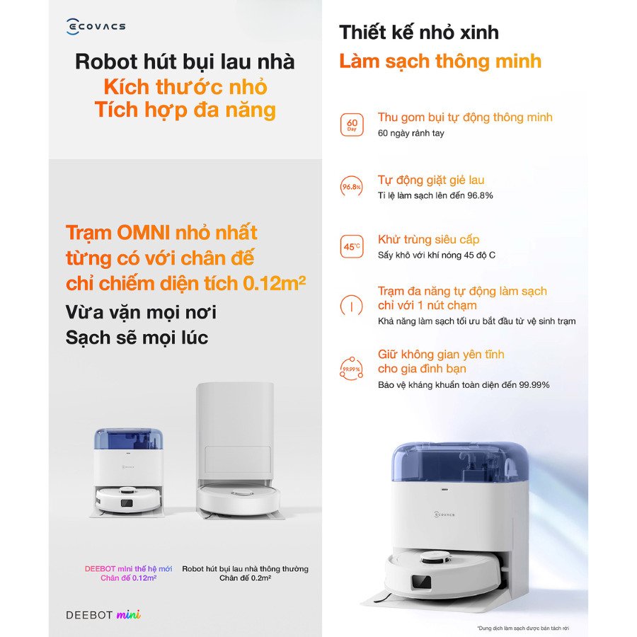 robot hút bụi ecovacs deebot mini