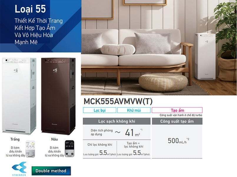 máy lọc không khí daikin mck555avmvw 58w
