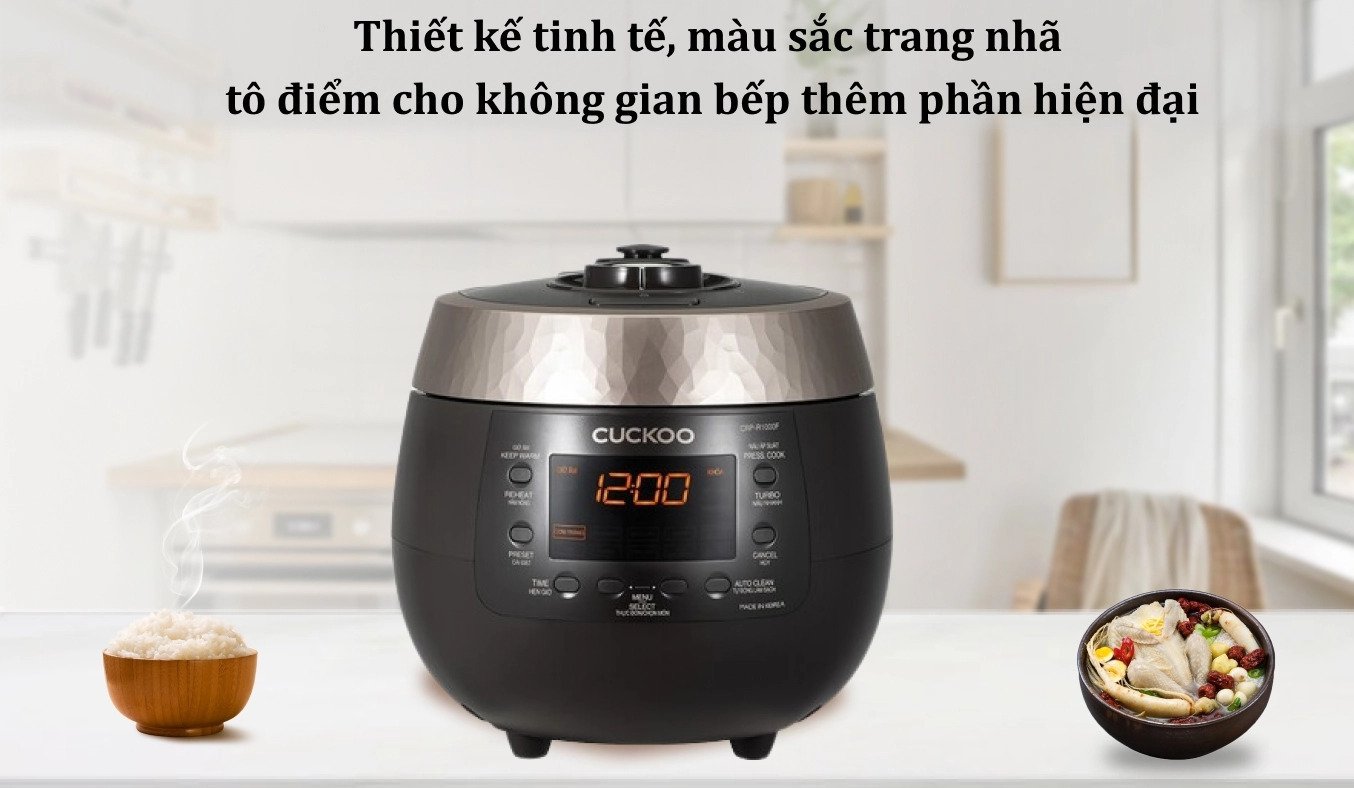 nồi cơm điện tử áp suất cuckoo 1.8 lít crp-r1000f/bkgbcrvncv