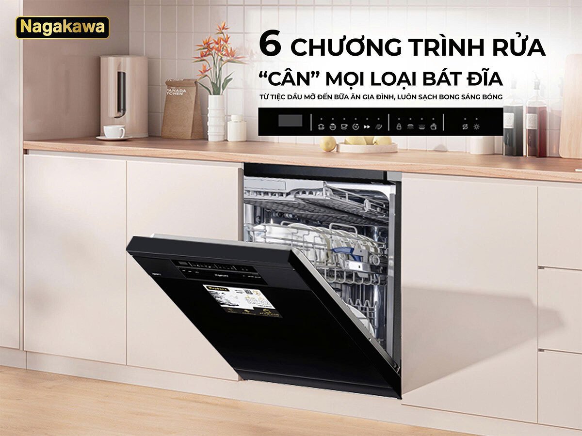 máy rửa bát 15 bộ nagakawa nmd9818