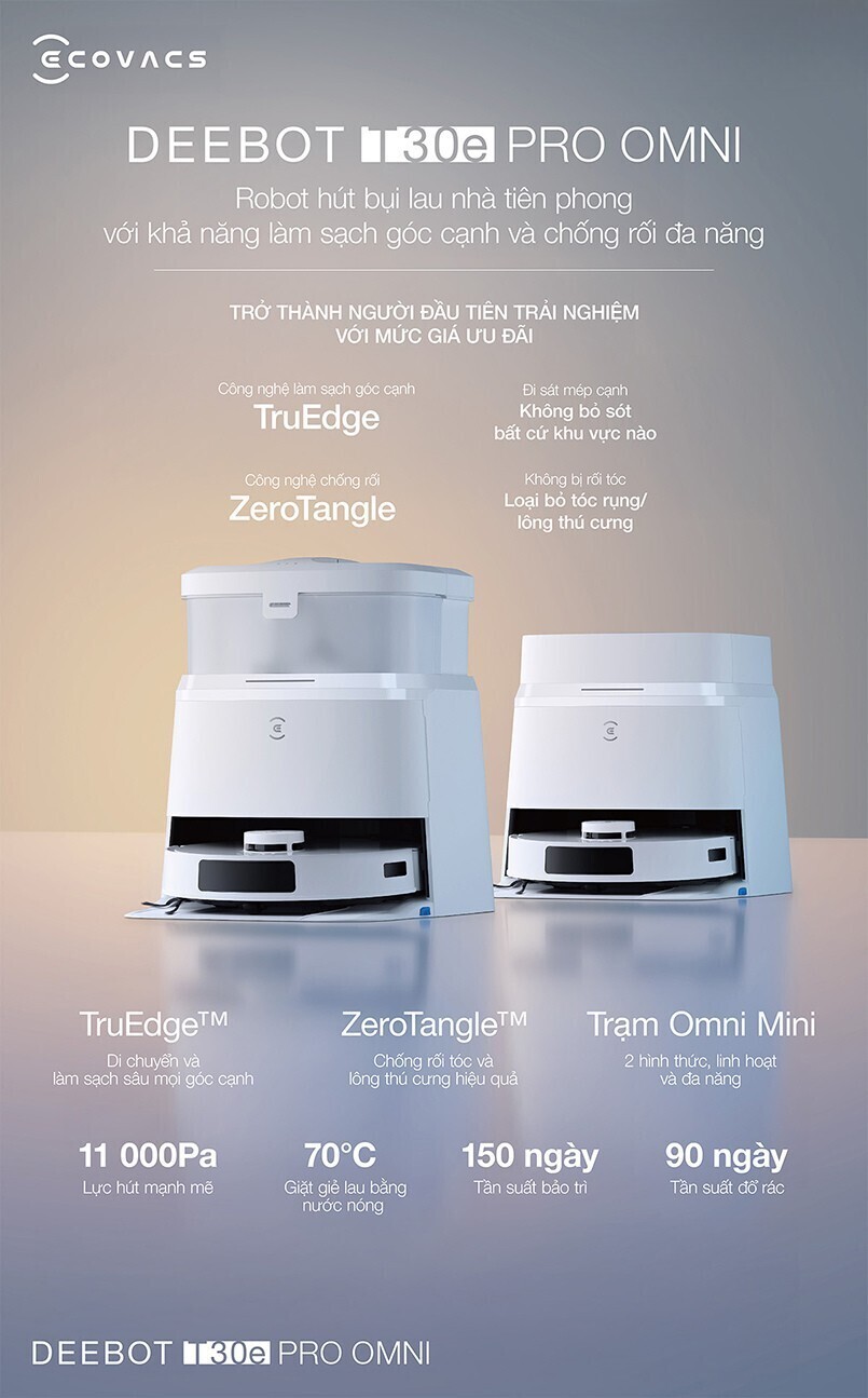 robot hút bụi lau nhà ecovacs deebot t30e pro omni