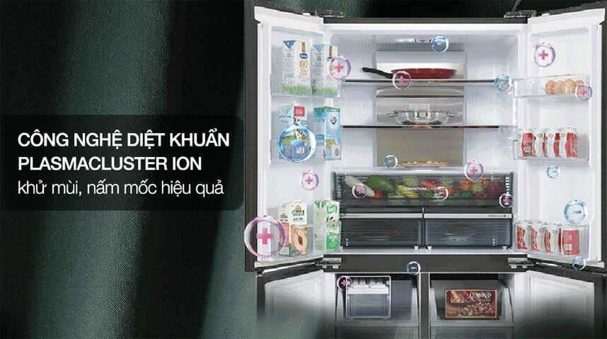 tủ lạnh sharp inverter 611 lít sj-fxpi700vg-bk