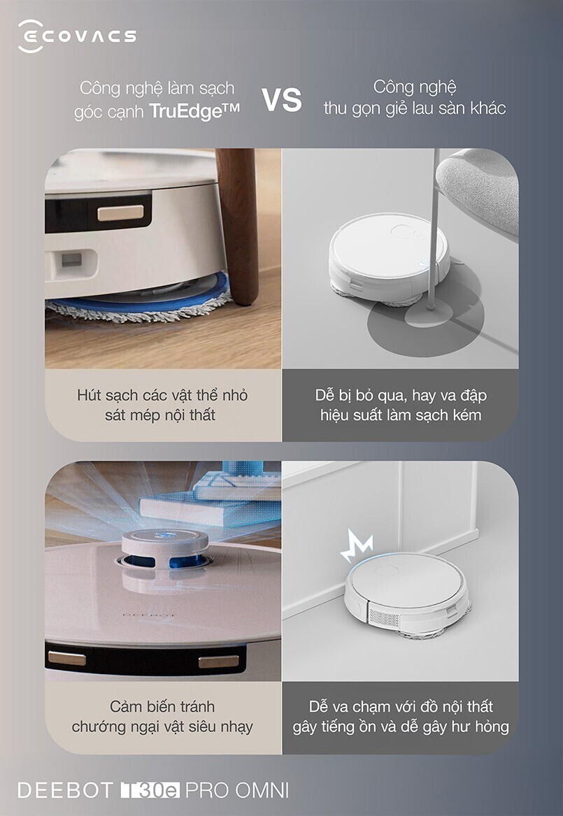 robot hút bụi lau nhà ecovacs deebot t30e pro omni