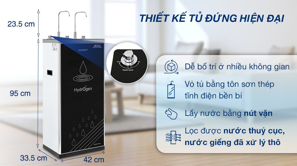 máy lọc nước ro nóng nguội lạnh sanaky vh202hy 11 lõi