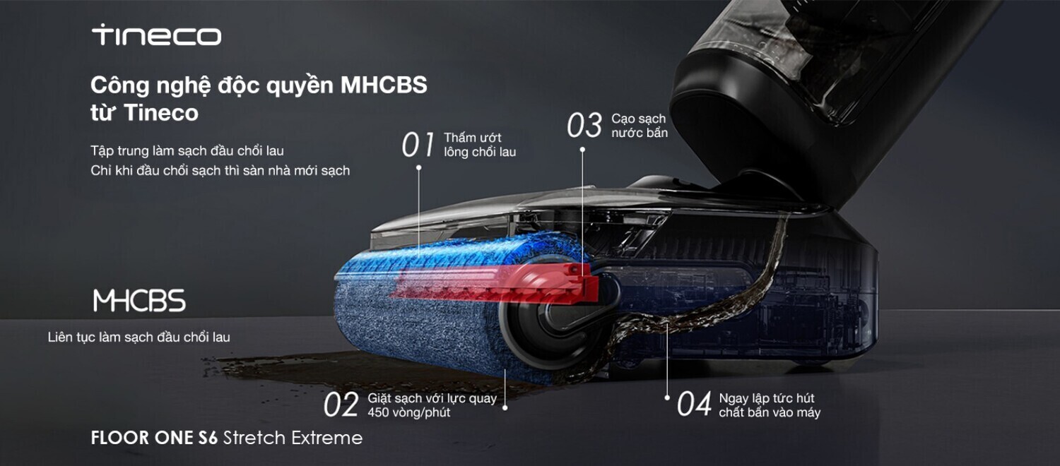máy hút bụi lau nhà tineco floor one s6 stretch extreme