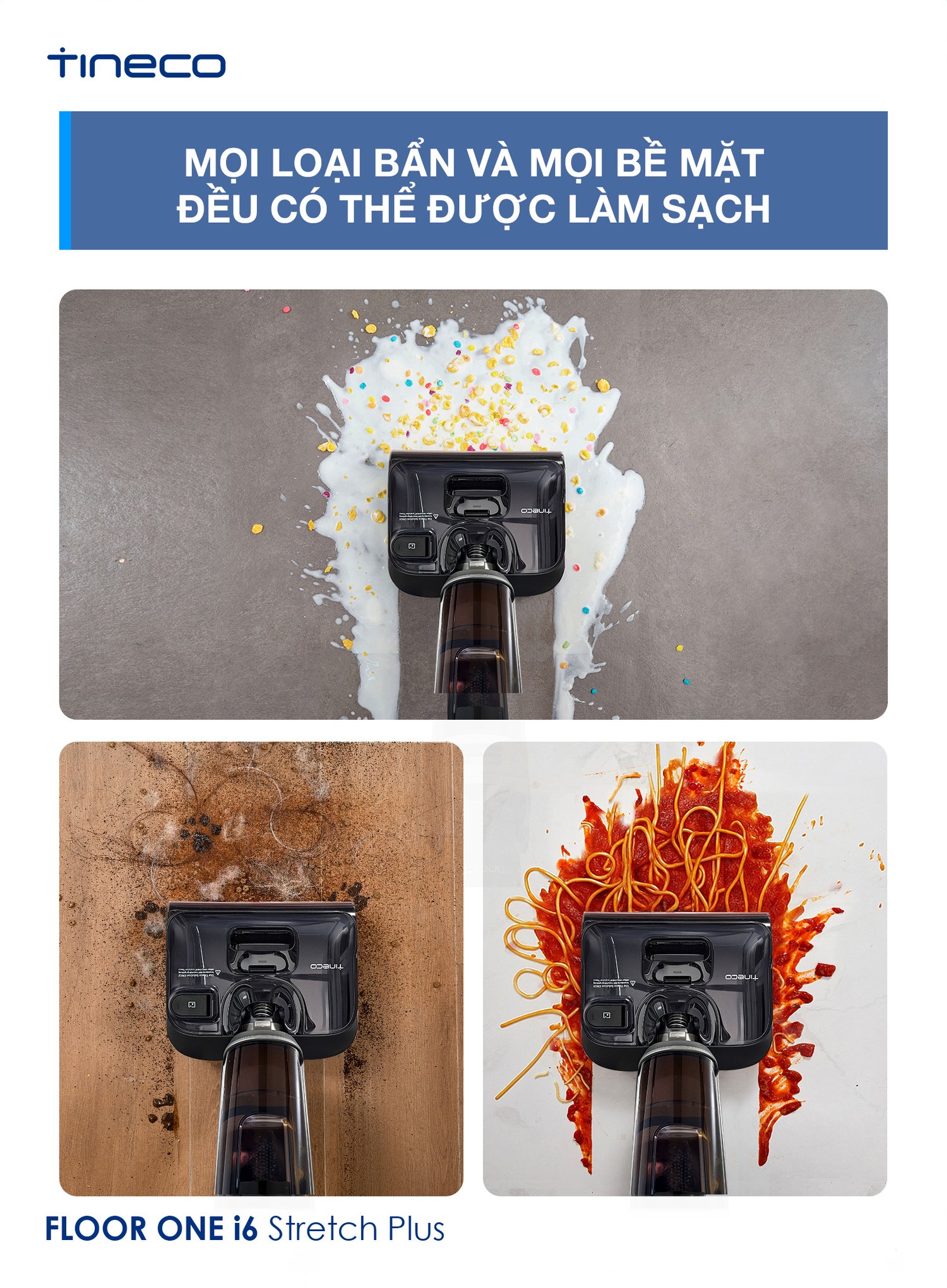máy lau sàn hút bụi tineco floor one i6 stretch plus