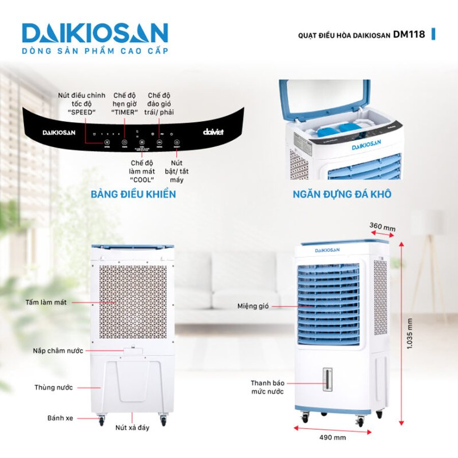 quạt điều hòa daikiosan dm118