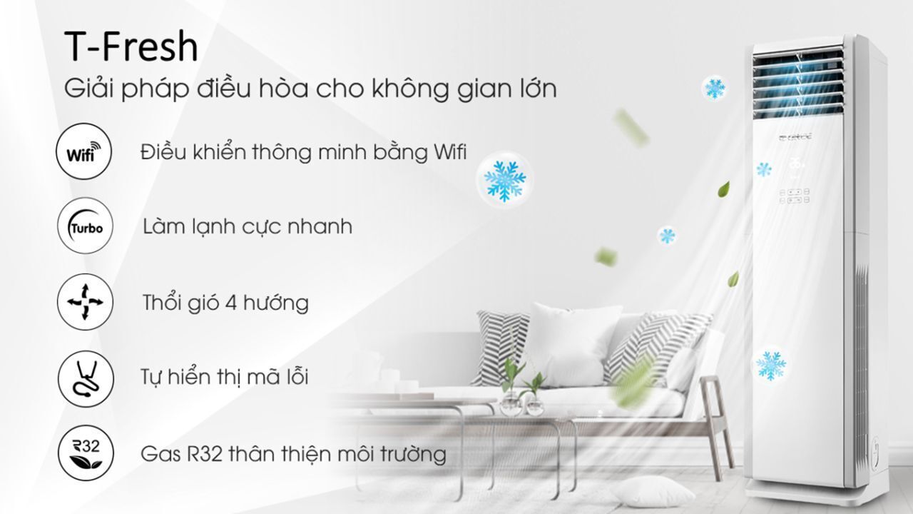 máy lạnh tủ đứng gree 5.0 hp gvc42al-m6nnc7a - 3 pha