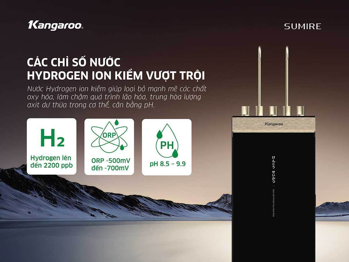 máy lọc nước ro nóng nguội lạnh hydrogen ion kiềm kangaroo sumire kghc12a3 12 lõi