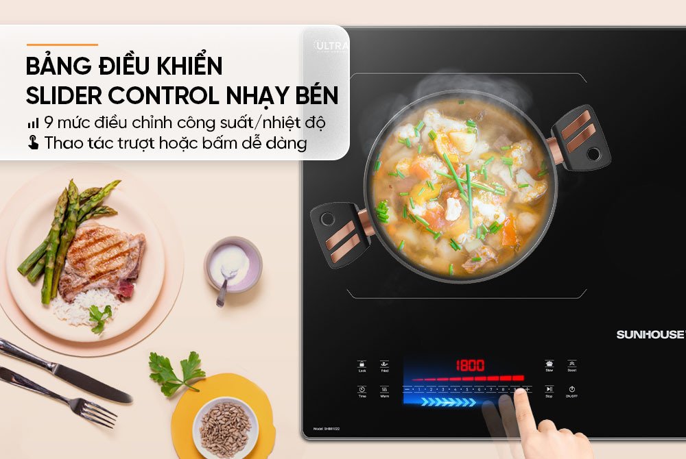 bếp đôi điện từ sunhouse shb81022