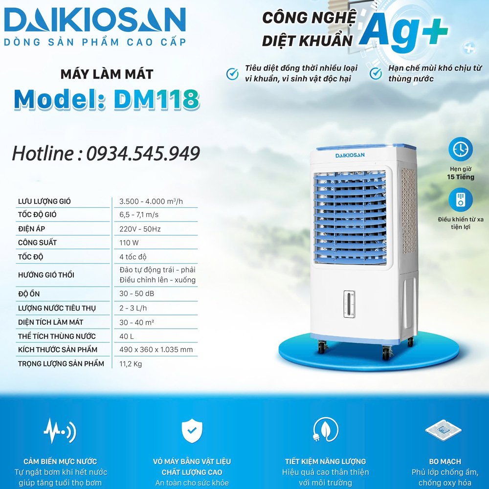 quạt điều hòa daikiosan dm118