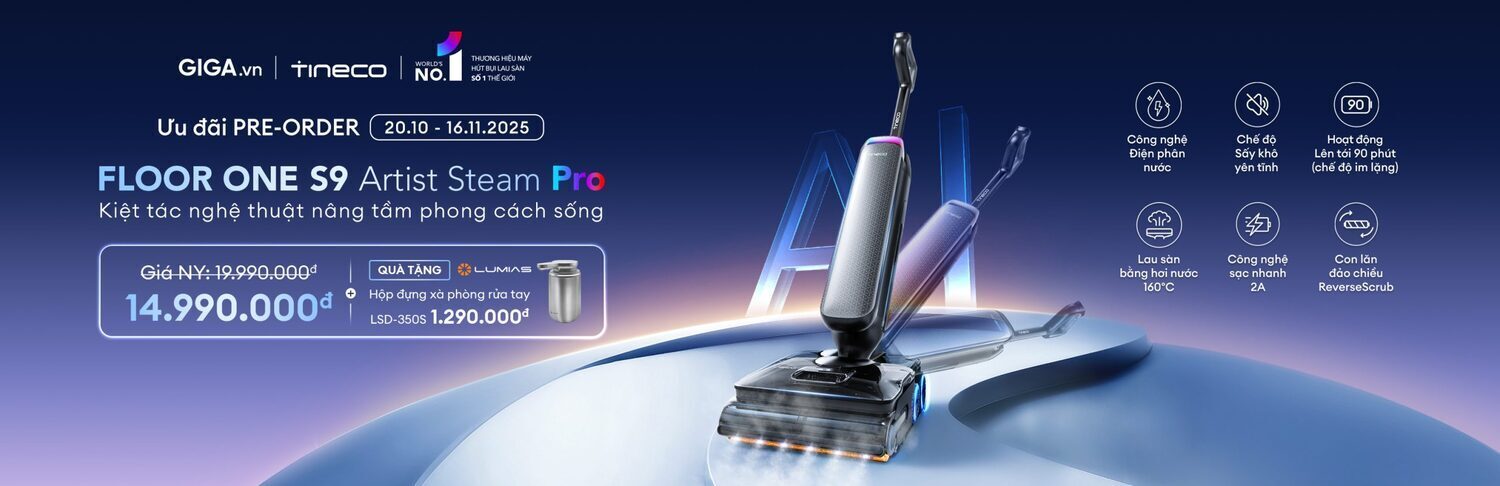 máy hút bụi lau sàn khô ướt tineco s9 artist steam pro