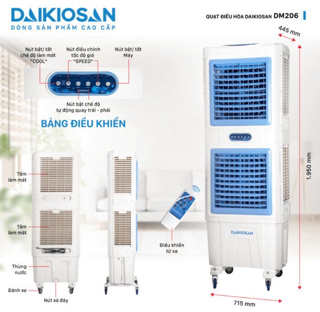 quạt điều hòa daikiosan dm206