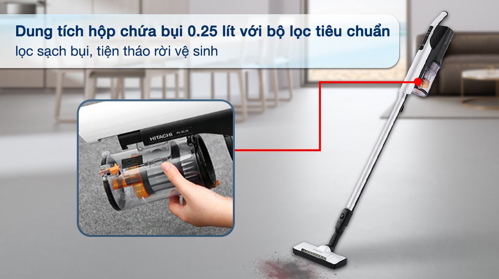 máy hút bụi không dây hitachi pv-xl1k wh
